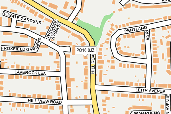 PO16 8JZ map - OS OpenMap – Local (Ordnance Survey)