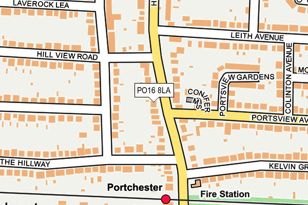 PO16 8LA map - OS OpenMap – Local (Ordnance Survey)