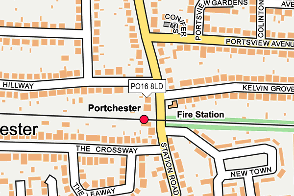 PO16 8LD map - OS OpenMap – Local (Ordnance Survey)