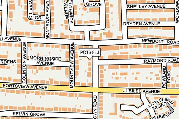 PO16 8LJ map - OS OpenMap – Local (Ordnance Survey)