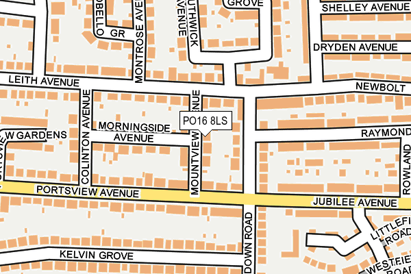 PO16 8LS map - OS OpenMap – Local (Ordnance Survey)