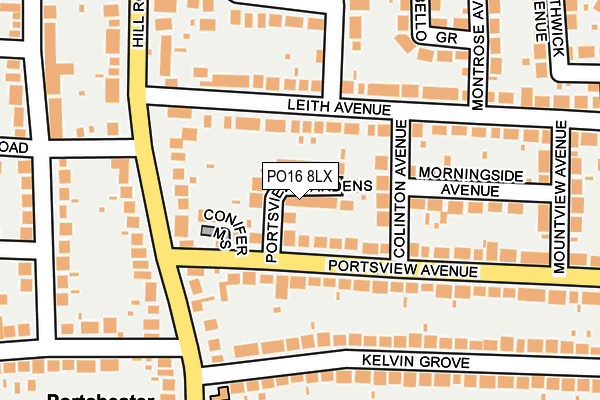 PO16 8LX map - OS OpenMap – Local (Ordnance Survey)