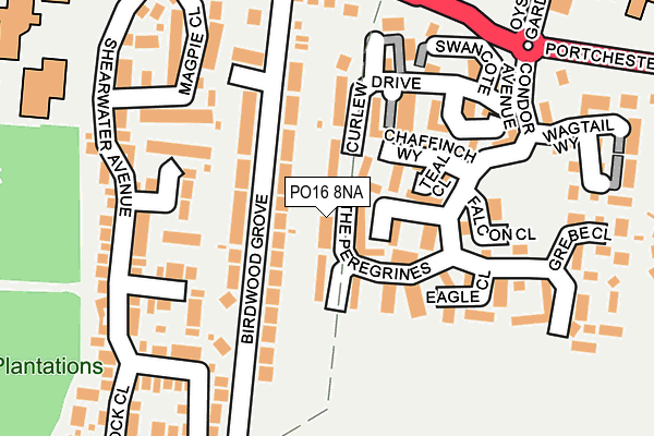 PO16 8NA map - OS OpenMap – Local (Ordnance Survey)