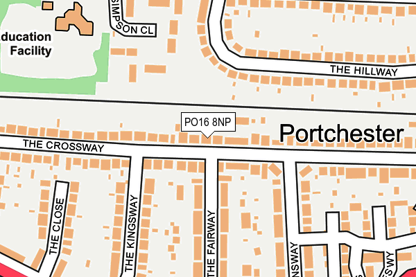 PO16 8NP map - OS OpenMap – Local (Ordnance Survey)