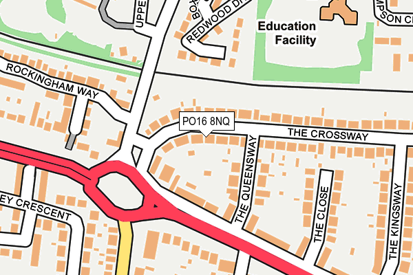 PO16 8NQ map - OS OpenMap – Local (Ordnance Survey)