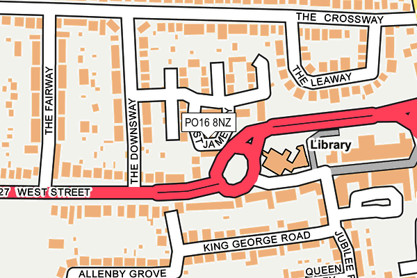 PO16 8NZ map - OS OpenMap – Local (Ordnance Survey)