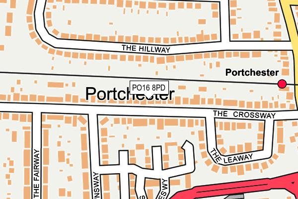 PO16 8PD map - OS OpenMap – Local (Ordnance Survey)