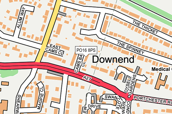 PO16 8PS map - OS OpenMap – Local (Ordnance Survey)