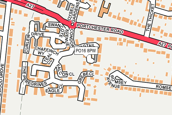 PO16 8PW map - OS OpenMap – Local (Ordnance Survey)