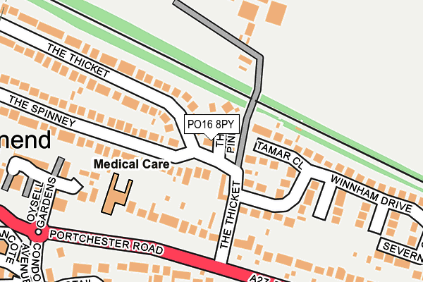 PO16 8PY map - OS OpenMap – Local (Ordnance Survey)