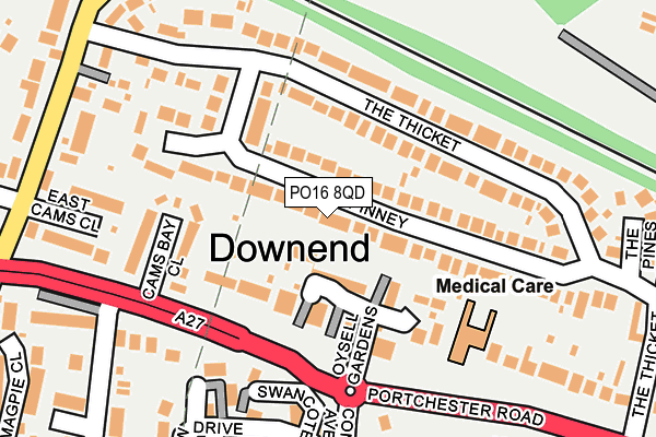 PO16 8QD map - OS OpenMap – Local (Ordnance Survey)