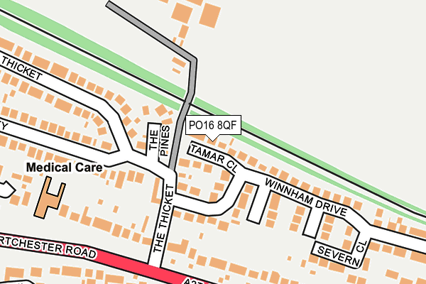 PO16 8QF map - OS OpenMap – Local (Ordnance Survey)