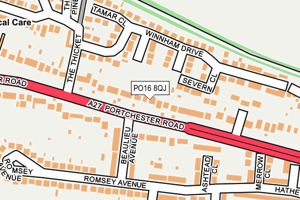 PO16 8QJ map - OS OpenMap – Local (Ordnance Survey)