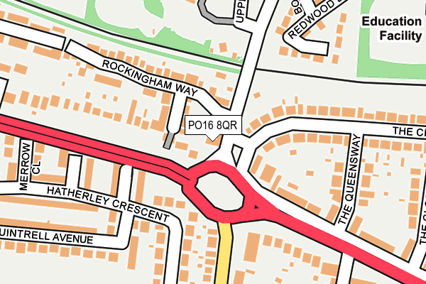 PO16 8QR map - OS OpenMap – Local (Ordnance Survey)