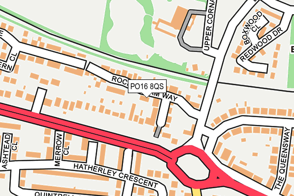 PO16 8QS map - OS OpenMap – Local (Ordnance Survey)