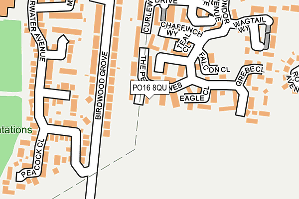 PO16 8QU map - OS OpenMap – Local (Ordnance Survey)