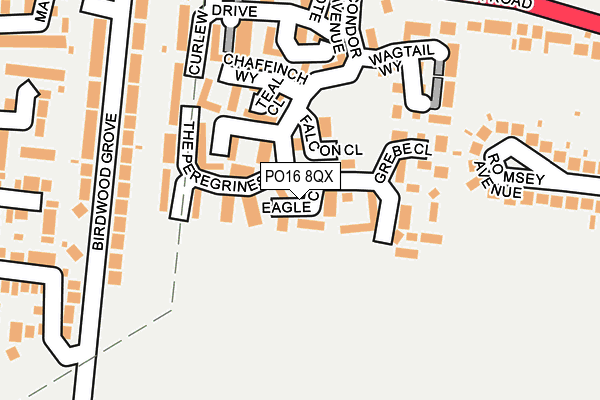 PO16 8QX map - OS OpenMap – Local (Ordnance Survey)