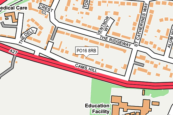 PO16 8RB map - OS OpenMap – Local (Ordnance Survey)