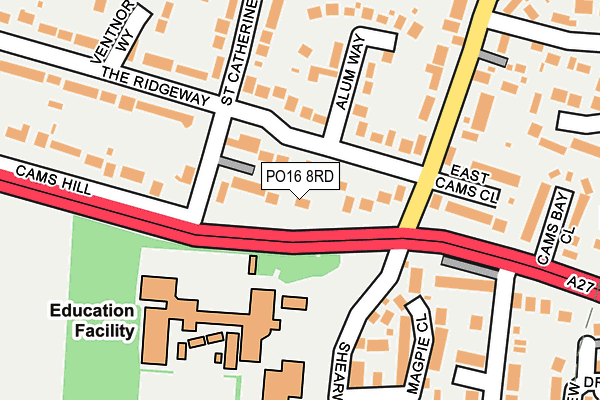PO16 8RD map - OS OpenMap – Local (Ordnance Survey)