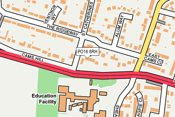 PO16 8RH map - OS OpenMap – Local (Ordnance Survey)