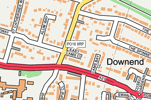 PO16 8RP map - OS OpenMap – Local (Ordnance Survey)