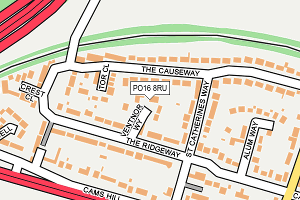 PO16 8RU map - OS OpenMap – Local (Ordnance Survey)