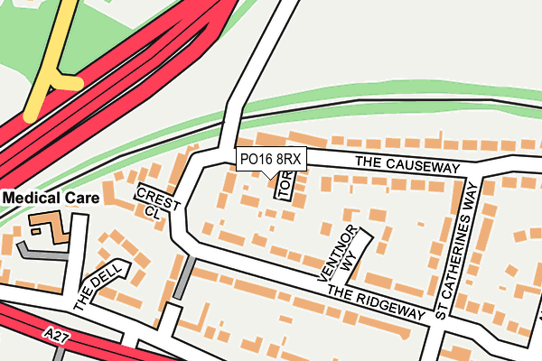 PO16 8RX map - OS OpenMap – Local (Ordnance Survey)