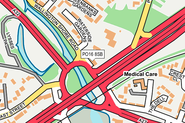 PO16 8SB map - OS OpenMap – Local (Ordnance Survey)