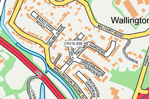 PO16 8SE map - OS OpenMap – Local (Ordnance Survey)