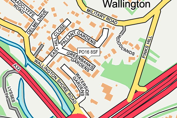 PO16 8SF map - OS OpenMap – Local (Ordnance Survey)