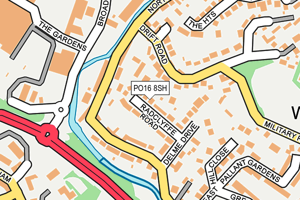 PO16 8SH map - OS OpenMap – Local (Ordnance Survey)