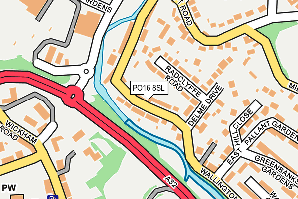 PO16 8SL map - OS OpenMap – Local (Ordnance Survey)