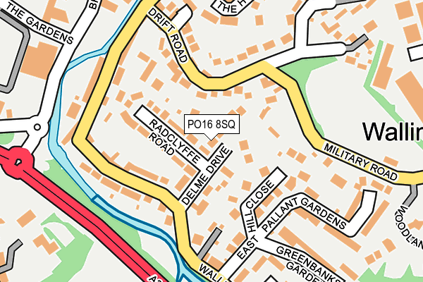 PO16 8SQ map - OS OpenMap – Local (Ordnance Survey)