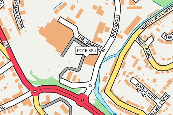 PO16 8SU map - OS OpenMap – Local (Ordnance Survey)