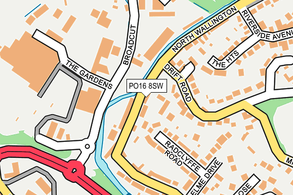 PO16 8SW map - OS OpenMap – Local (Ordnance Survey)