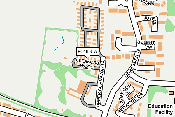 PO16 8TA map - OS OpenMap – Local (Ordnance Survey)