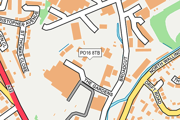 PO16 8TB map - OS OpenMap – Local (Ordnance Survey)