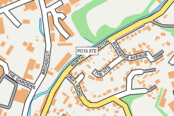 PO16 8TE map - OS OpenMap – Local (Ordnance Survey)