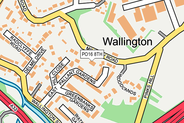 PO16 8TH map - OS OpenMap – Local (Ordnance Survey)