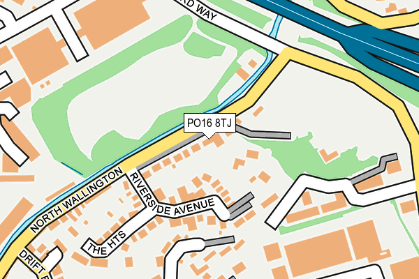 PO16 8TJ map - OS OpenMap – Local (Ordnance Survey)