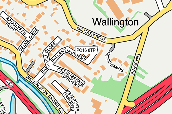 PO16 8TP map - OS OpenMap – Local (Ordnance Survey)