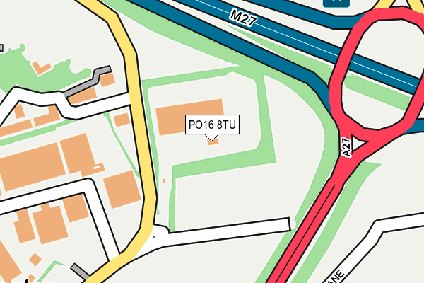 PO16 8TU map - OS OpenMap – Local (Ordnance Survey)