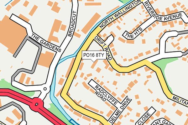 PO16 8TY map - OS OpenMap – Local (Ordnance Survey)