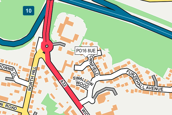 PO16 8UE map - OS OpenMap – Local (Ordnance Survey)