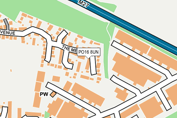 PO16 8UN map - OS OpenMap – Local (Ordnance Survey)