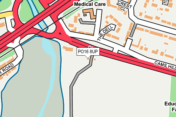 PO16 8UP map - OS OpenMap – Local (Ordnance Survey)