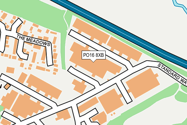 PO16 8XB map - OS OpenMap – Local (Ordnance Survey)