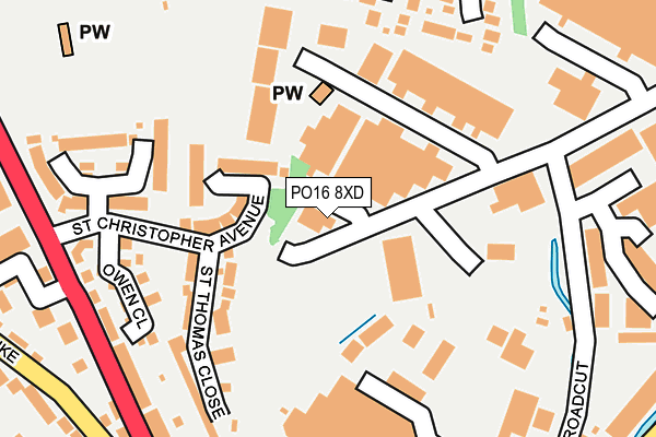 PO16 8XD map - OS OpenMap – Local (Ordnance Survey)