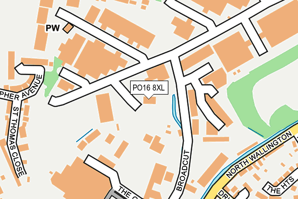 PO16 8XL map - OS OpenMap – Local (Ordnance Survey)