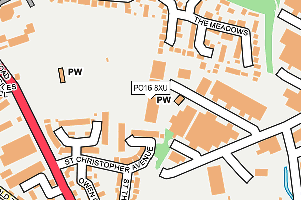 PO16 8XU map - OS OpenMap – Local (Ordnance Survey)